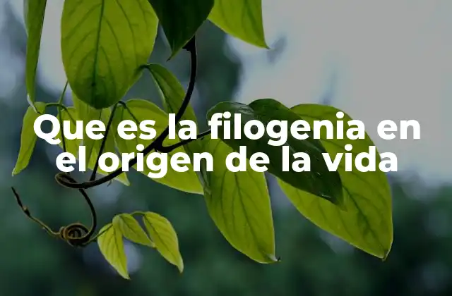 Que es la Filogenia en el Origen de la Vida