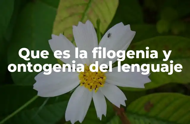 Que es la Filogenia y Ontogenia Del Lenguaje