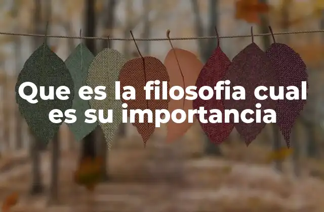 Que es la Filosofia Cual es Su Importancia