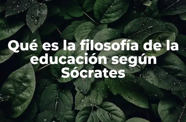 Qué es la Filosofía de la Educación según Sócrates