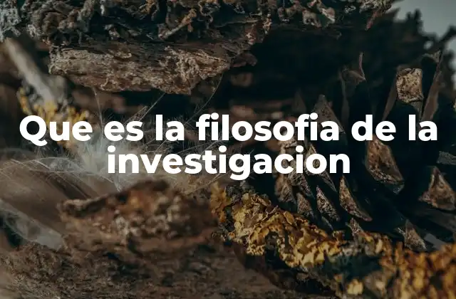 Que es la Filosofia de la Investigacion