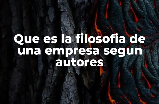 Que es la Filosofia de una Empresa Segun Autores
