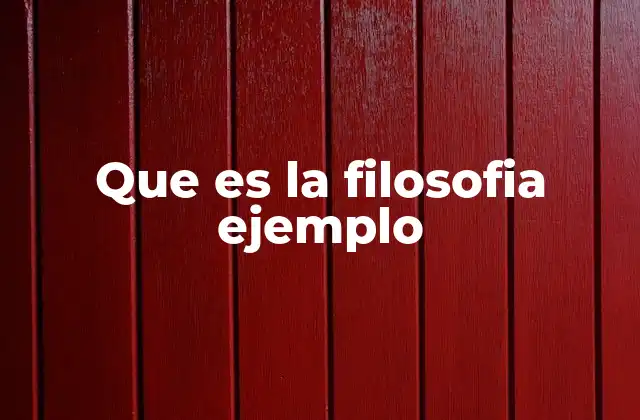 Que es la Filosofia Ejemplo
