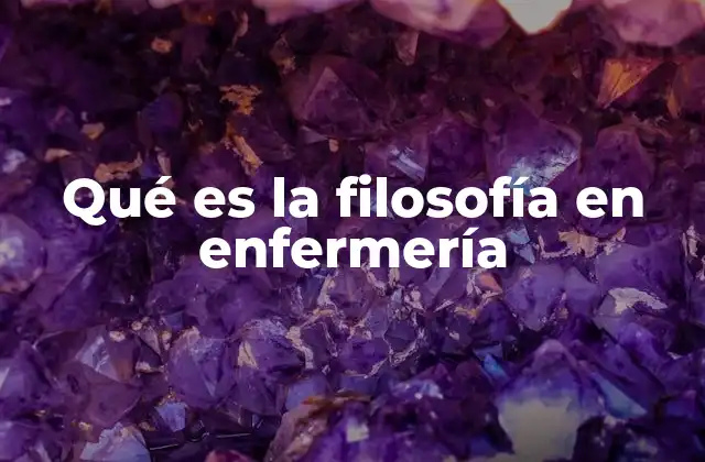 Qué es la Filosofía en Enfermería