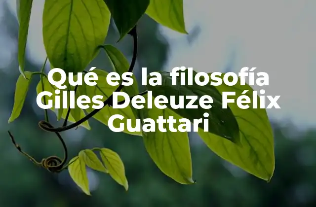Qué es la Filosofía Gilles Deleuze Félix Guattari