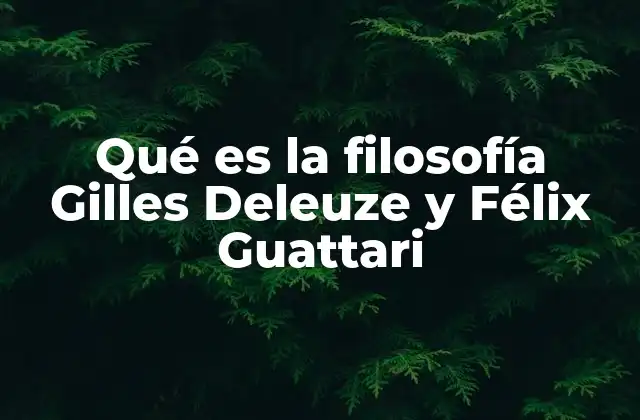 Qué es la Filosofía Gilles Deleuze y Félix Guattari