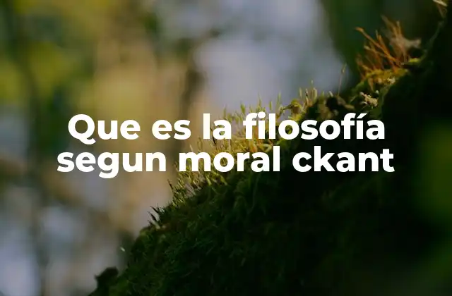 La base racional de la moral kantiana