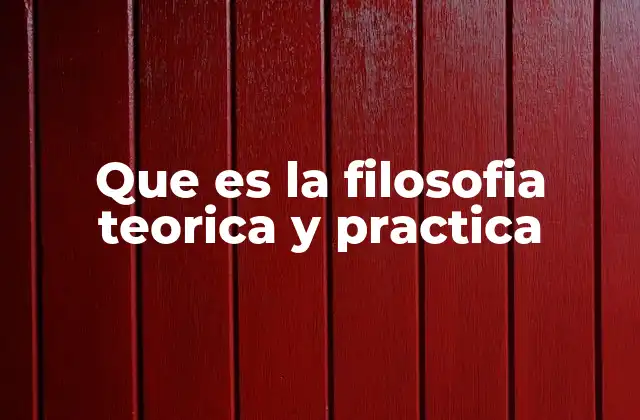 Que es la Filosofia Teorica y Practica
