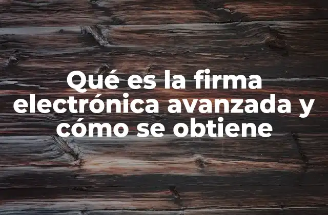 Qué es la Firma Electrónica Avanzada y Cómo Se Obtiene