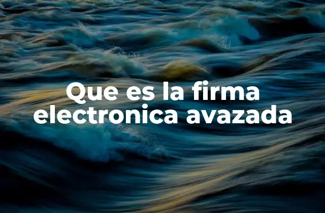 Que es la Firma Electronica Avazada