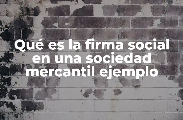 Qué es la Firma Social en una Sociedad Mercantil Ejemplo