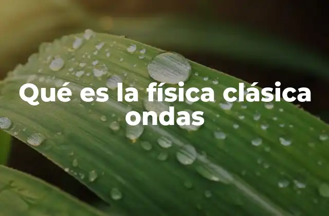 Qué es la Física Clásica Ondas