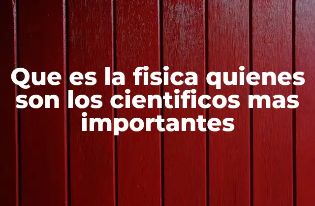 Que es la Fisica Quienes Son los Cientificos mas Importantes