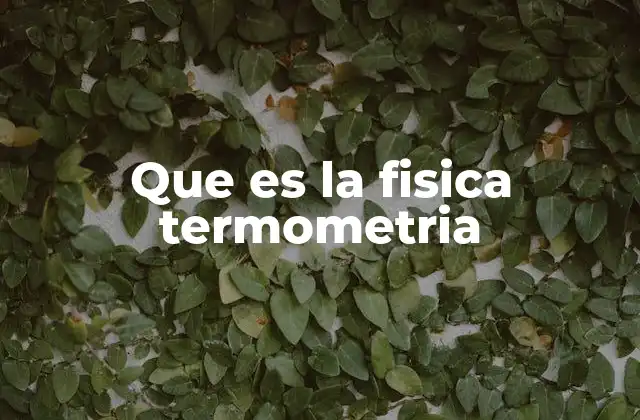 Que es la Fisica Termometria