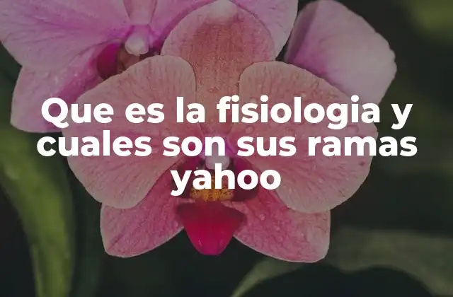 Que es la Fisiologia y Cuales Son Sus Ramas Yahoo