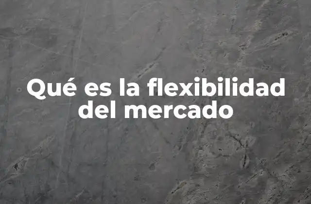 Qué es la Flexibilidad Del Mercado