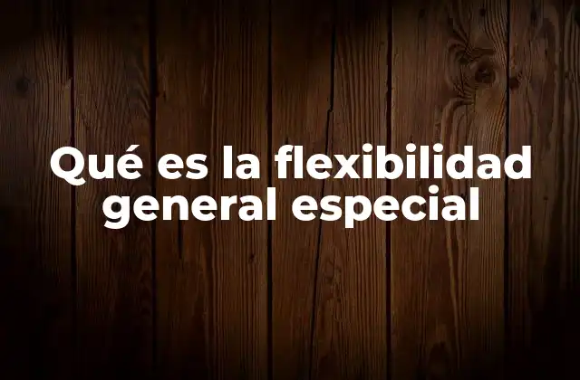 Qué es la Flexibilidad General Especial