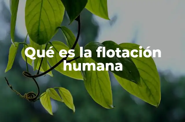Qué es la Flotación Humana