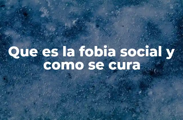 Que es la Fobia Social y como Se Cura