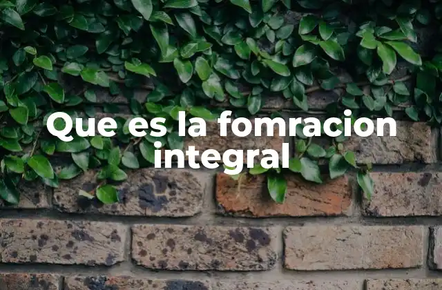Que es la Fomracion Integral