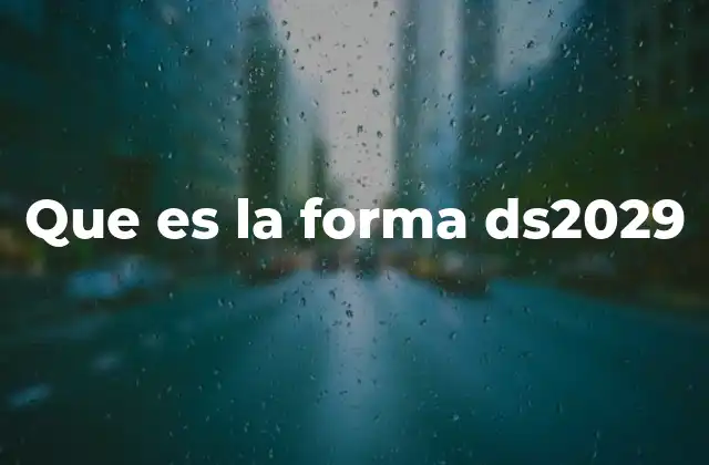 Que es la Forma Ds2029