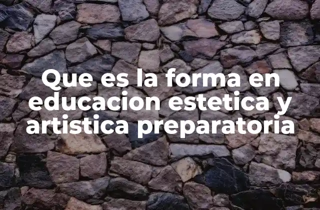 Que es la Forma en Educacion Estetica y Artistica Preparatoria