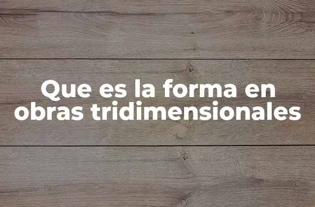 Que es la Forma en Obras Tridimensionales