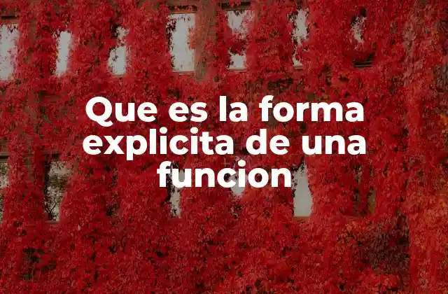 Cómo identificar una función en forma explícita
