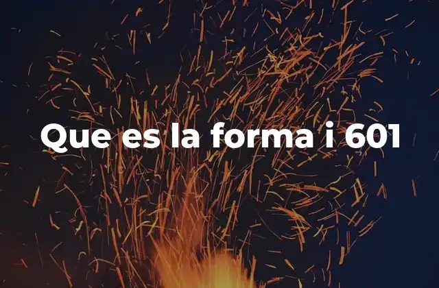 Que es la Forma I 601