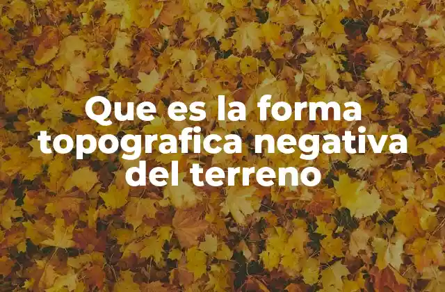 Que es la Forma Topografica Negativa Del Terreno