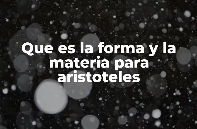 Que es la Forma y la Materia para Aristoteles 2 El fundamento ontológico de los seres