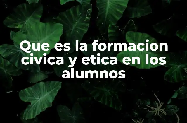 Que es la Formacion Civica y Etica en los Alumnos
