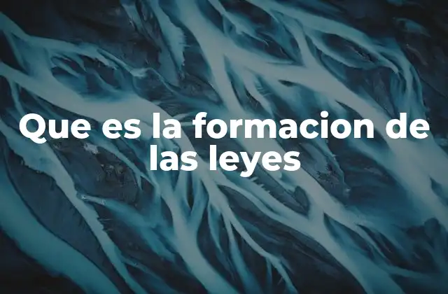 Que es la Formacion de las Leyes