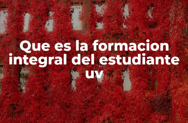 Que es la Formacion Integral Del Estudiante Uv