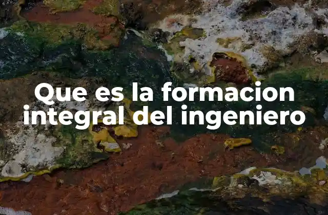 Que es la Formacion Integral Del Ingeniero