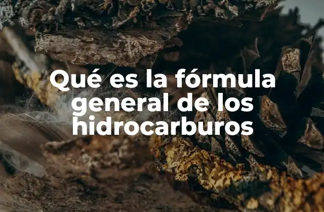 Clasificación de los hidrocarburos según su fórmula general