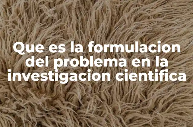 Que es la Formulacion Del Problema en la Investigacion Cientifica