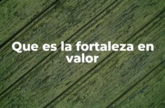 Que es la Fortaleza en Valor