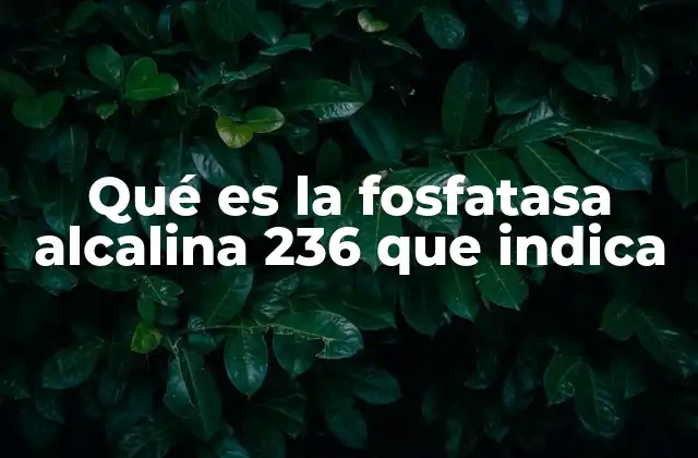 Qué es la Fosfatasa Alcalina 236 que Indica