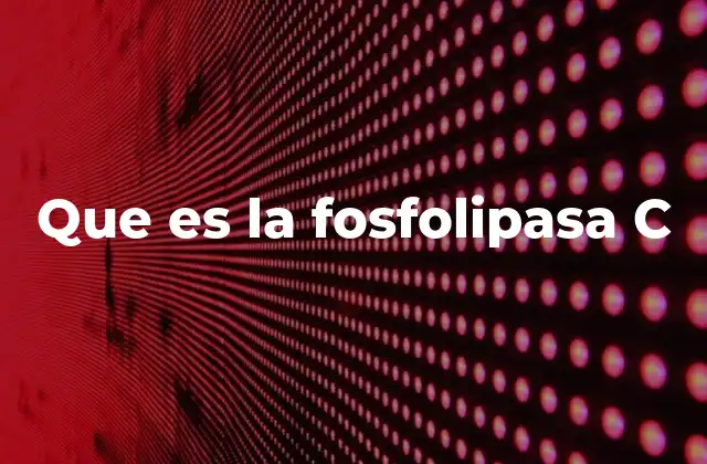 Que es la Fosfolipasa C