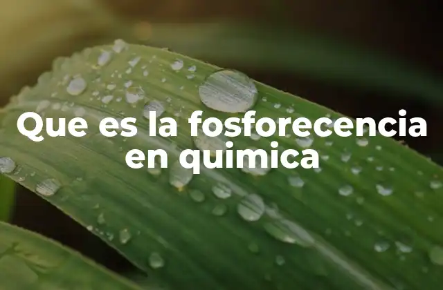 Que es la Fosforecencia en Quimica