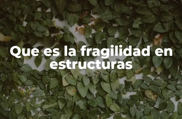 Que es la Fragilidad en Estructuras