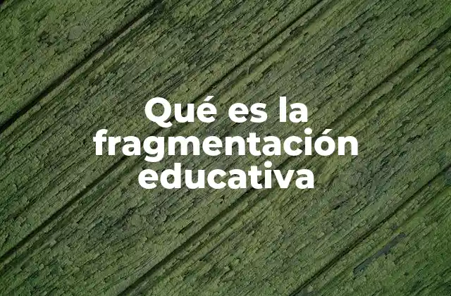 Qué es la Fragmentación Educativa