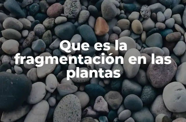 Que es la Fragmentación en las Plantas