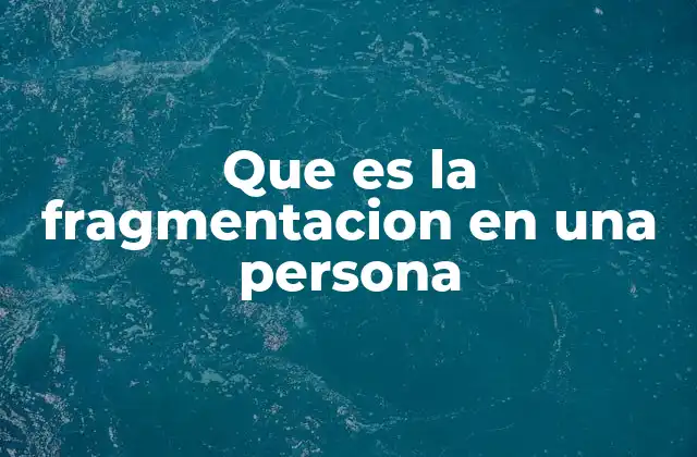 Que es la Fragmentacion en una Persona
