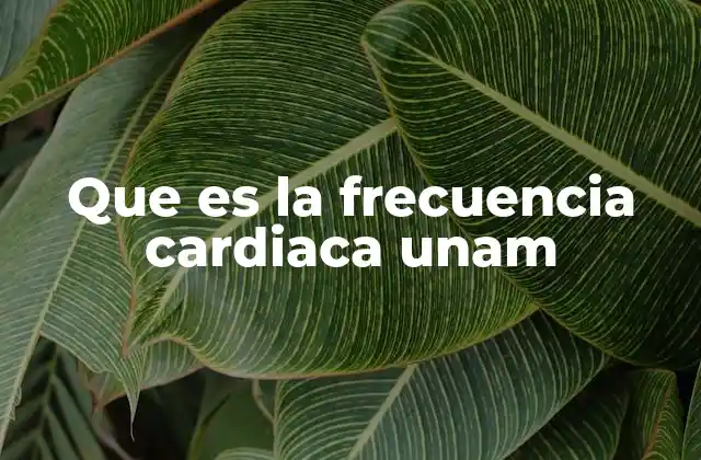 Que es la Frecuencia Cardiaca Unam