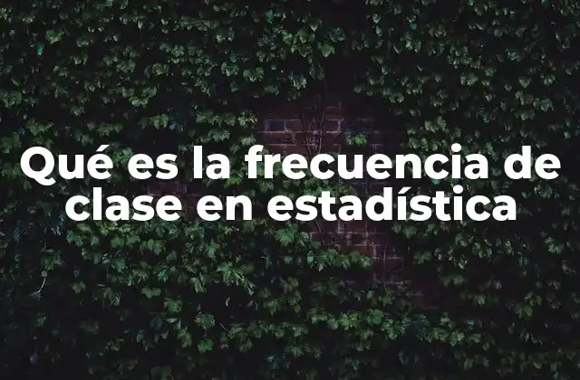 Qué es la Frecuencia de Clase en Estadística