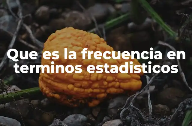 Que es la Frecuencia en Terminos Estadisticos