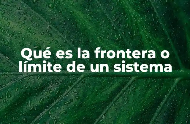 Qué es la Frontera o Límite de un Sistema