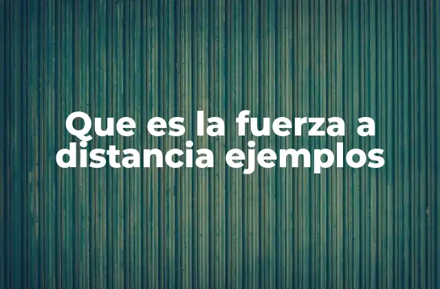 Que es la Fuerza a Distancia Ejemplos